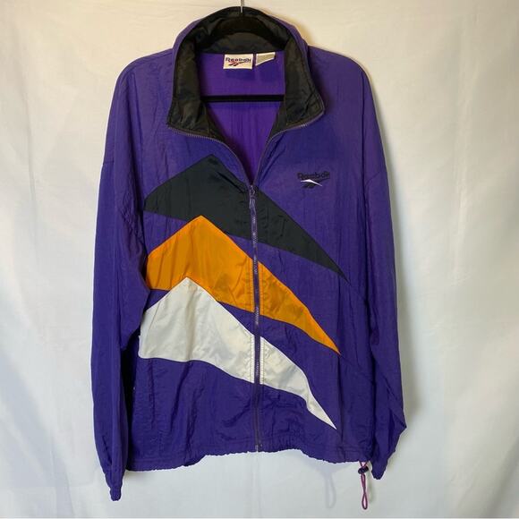Vintage 90's Reebok Color Block Windbreaker Jacket Men’s Size Large Retro - Picture 1 of 14